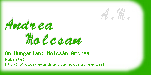 andrea molcsan business card