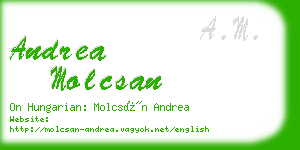 andrea molcsan business card